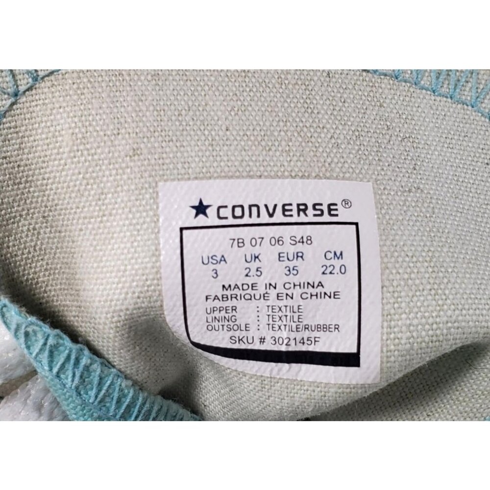 Rare Converse Kids Chuck Taylor All Star Aqua Dog Airplane Size 3 1803 - Picture 8 of 13